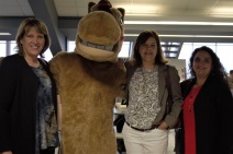Mascot in grandstand